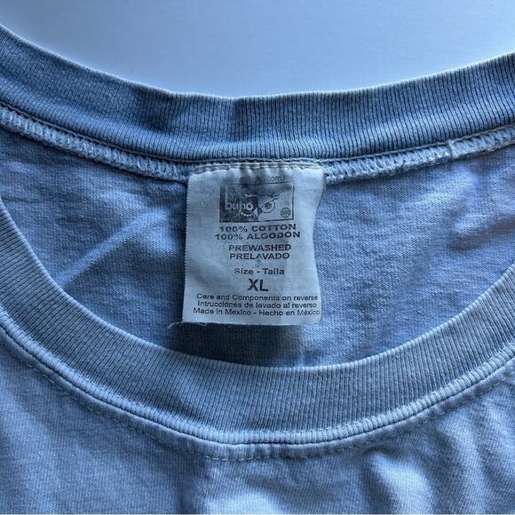 Light Blue/Green Los Cabos Mexico Scrunch Dyed Skeleton Crewneck T-Shirt Size XL - Picture 8 of 9